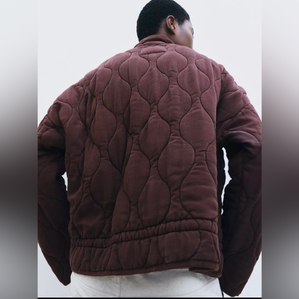 Zara Dark Brown Quilted Puffer Jacket - Picture 7 of 7
